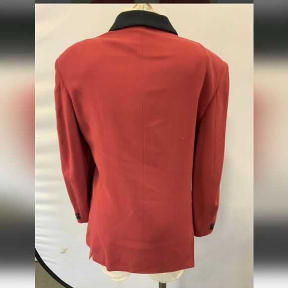 Vintage 80s Armani Red Equestrian Blazer Sport Jacket Read Discrimination - Picture 6 of 16